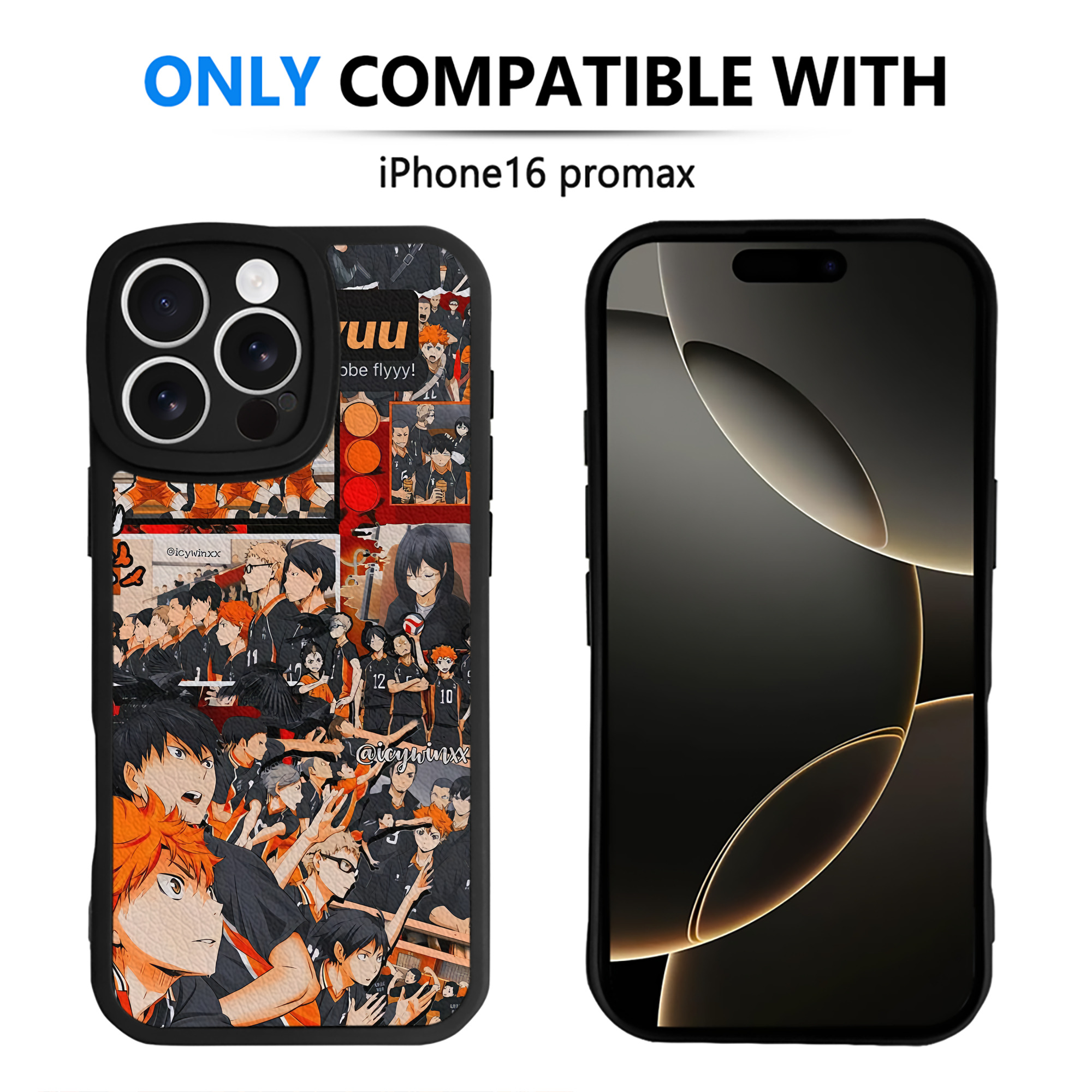（画像用） ハイキュー!! Haikyu!! 【iPhone 16シリーズ対応】シリコンスマホケース（レザー調） 材質：シリコン